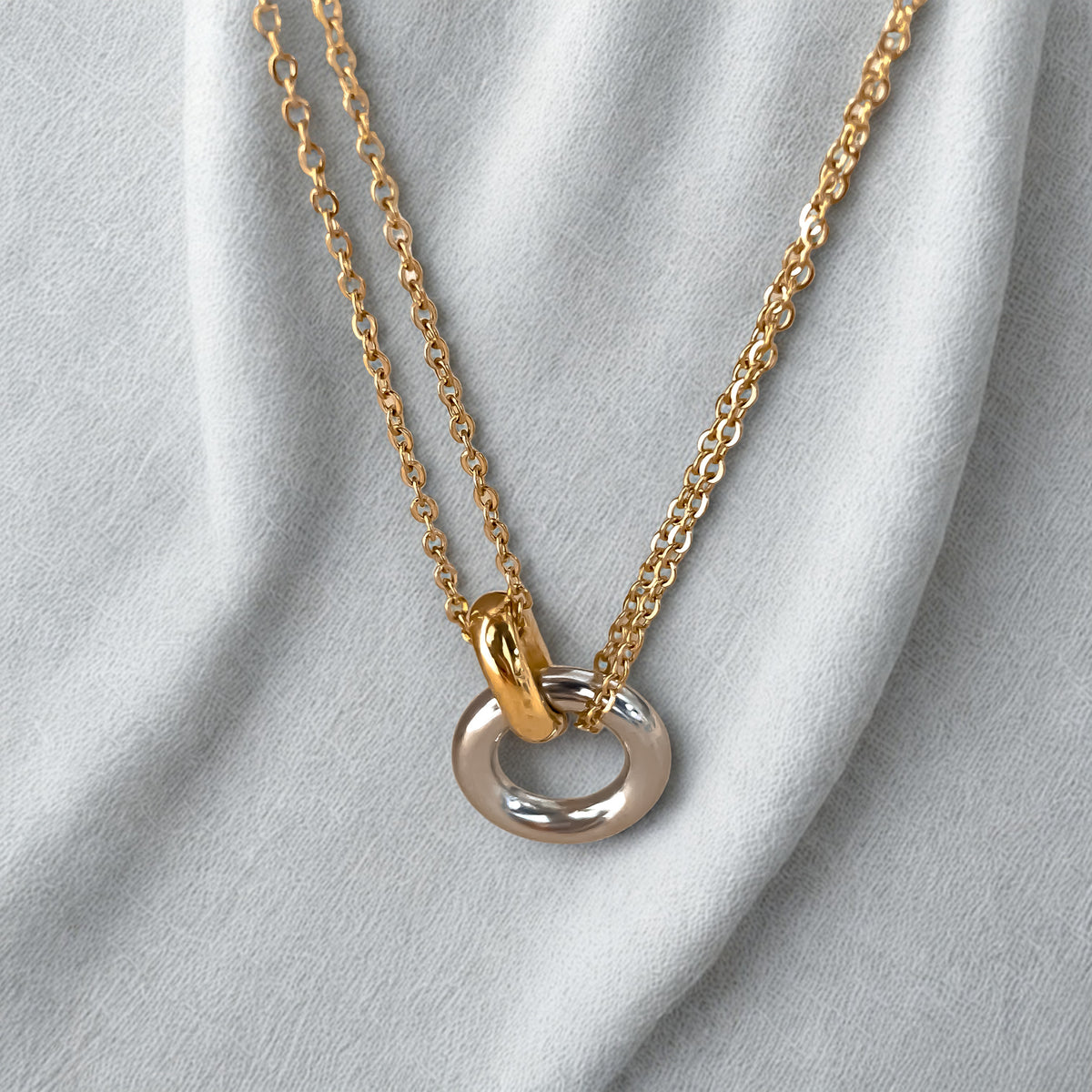 Two-Colour Pendant Necklace - Mix Colour