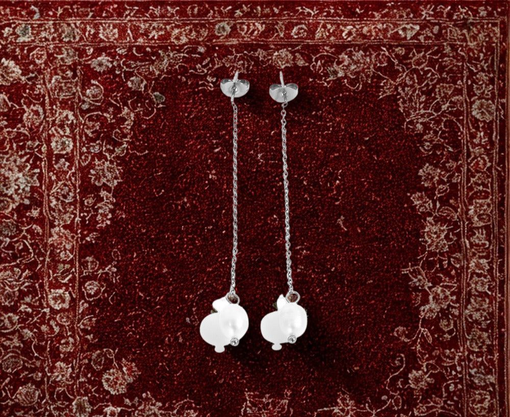Freshwater Pearl Dangle Earrings - Gold, Rose Gold and Silver