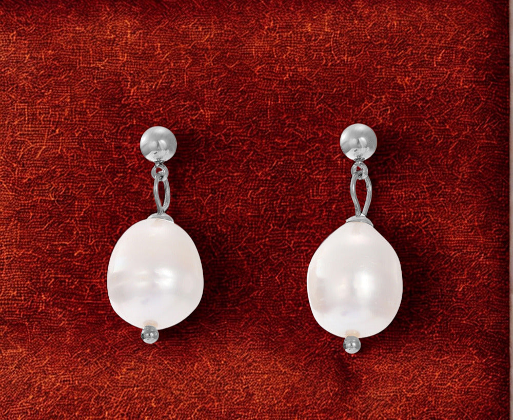 Short Freshwater Pearl Drop Earrings