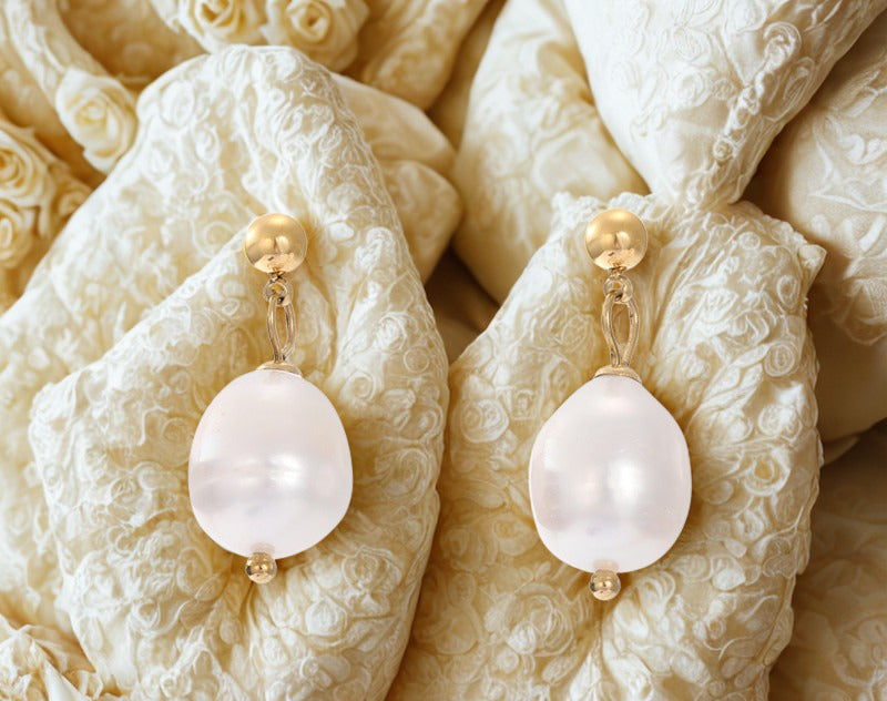 Short Freshwater Pearl Drop Earrings