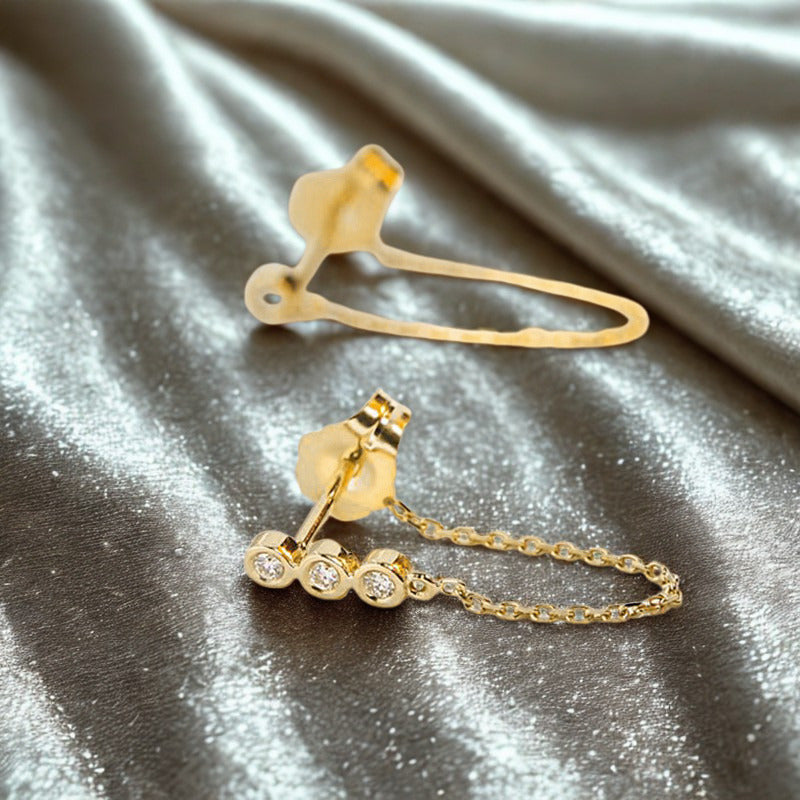 Zirconia Stud Earrings - Gold or Silver