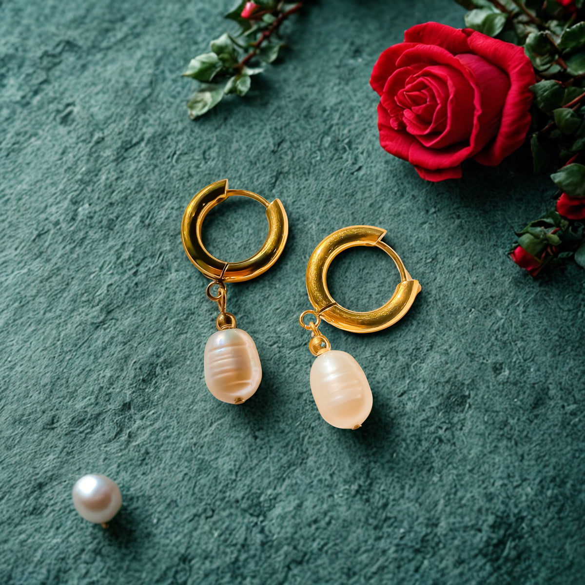 Freshwater Pearl Gold and Silver Earrings