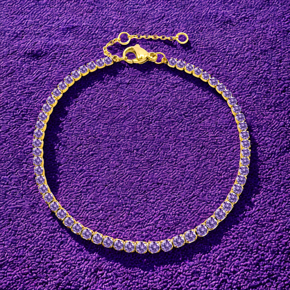 Sparkling White Zirconia Gemstone Bracelet - Gold