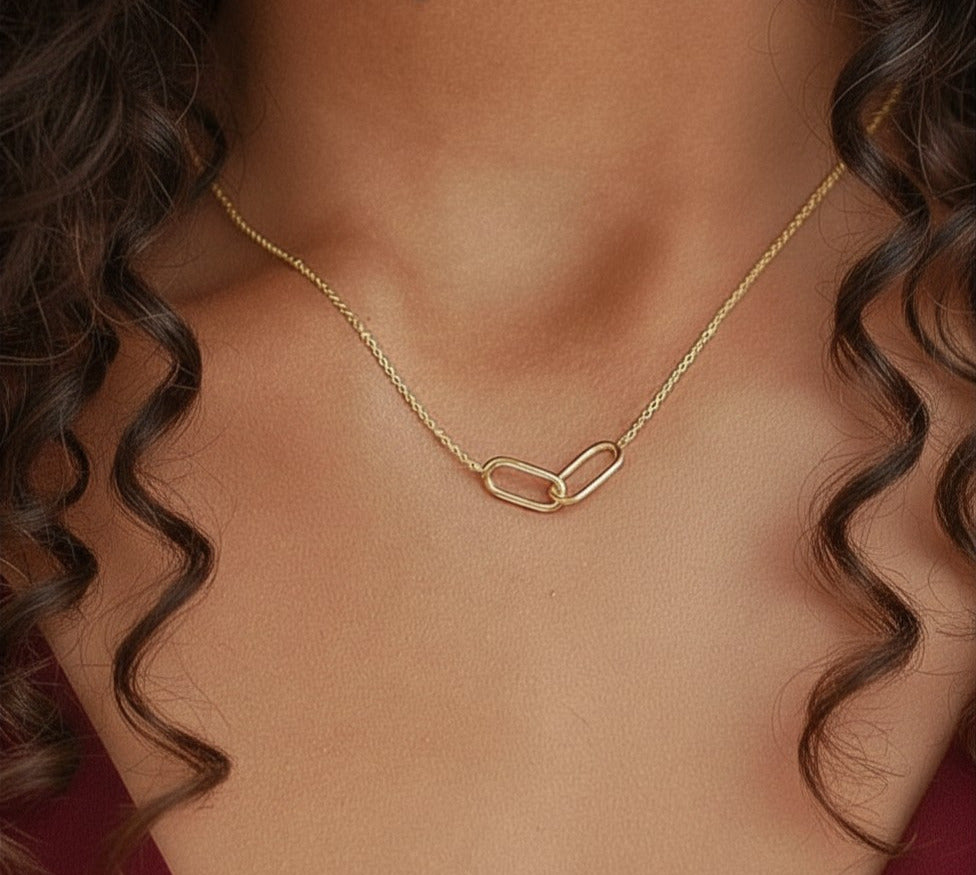 Link Infinity Necklace - Gold