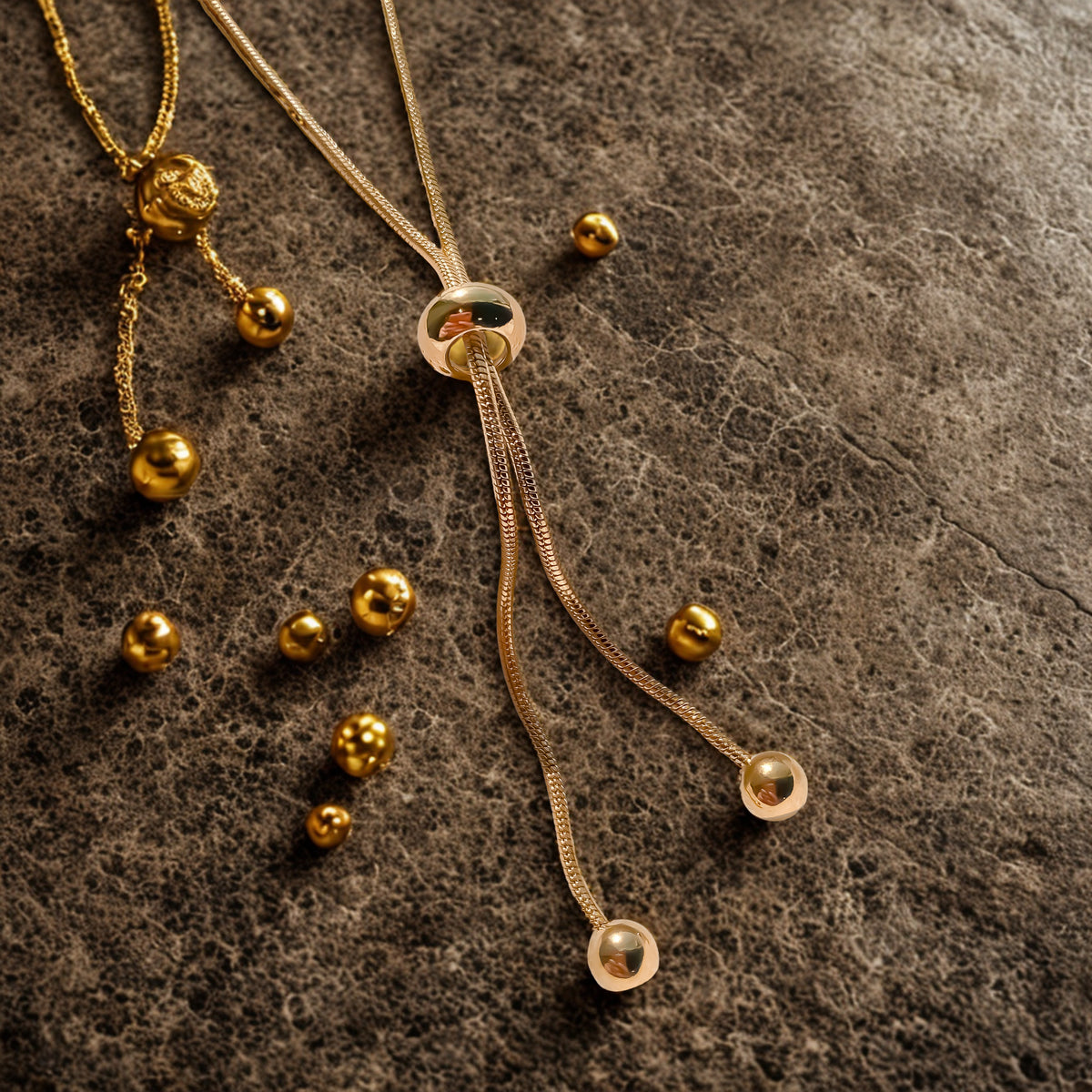 Snake Chain Adjustable Y Necklace - Gold