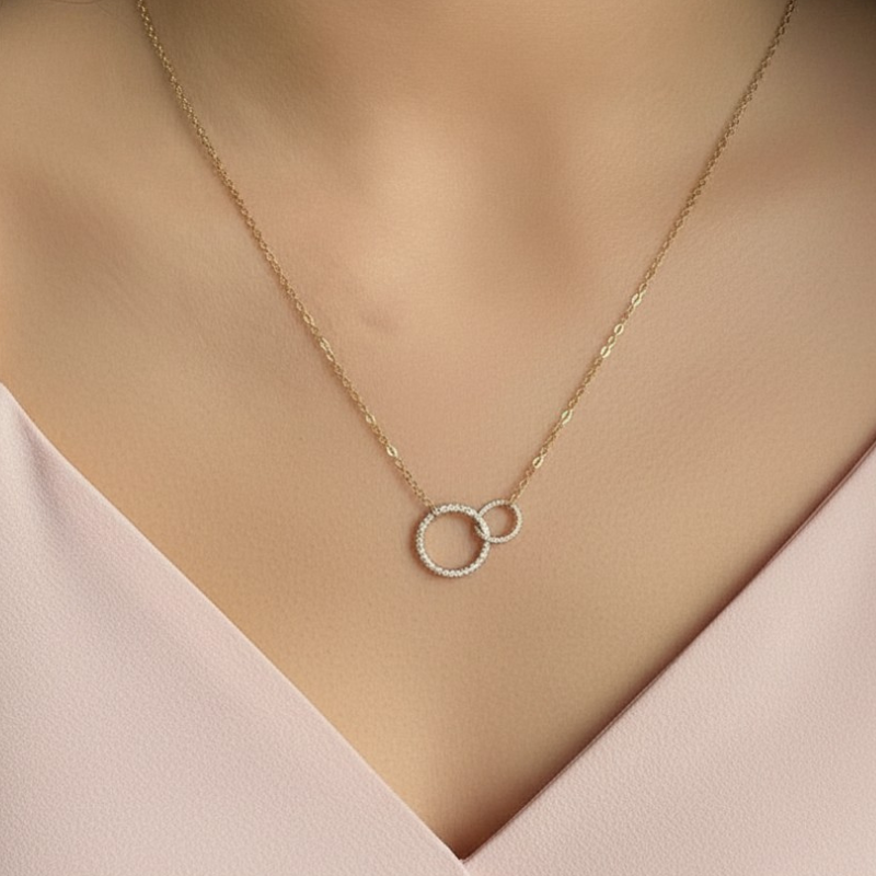 Venn Circle Necklace - 14K Gold